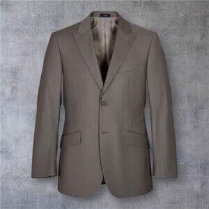 J. FERRAR Modern Fit Mens Blazer Sport Coat Two Button Jacket 36R Beige Suits